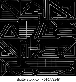 Abstract Lines on Black Background