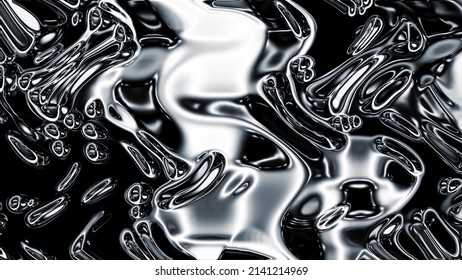 Abstract Liquid Chrome Futuristic Background