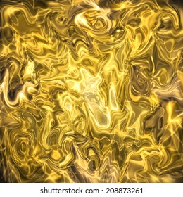 Abstract Liquid Gold Background, Golden Rippled Texture