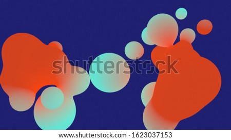 Abstract liquid shape colored lush lava and aqua menthe on whit backgrounds. Fluid design. Isolated gradient waves . New Abstraction grade From Composition. 3d rendering