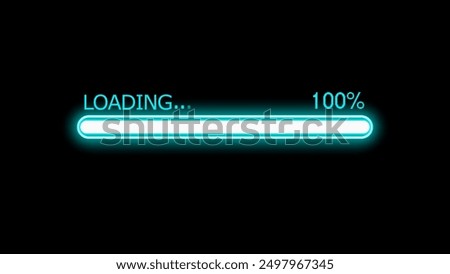 Abstract loading icon illustration . Loading bar and percentage Futuristic progress loading bar 100 percent.