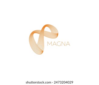 Abstract logo. Creative wave mesh logotype. Unusual number 8 infinity sign.  illustration