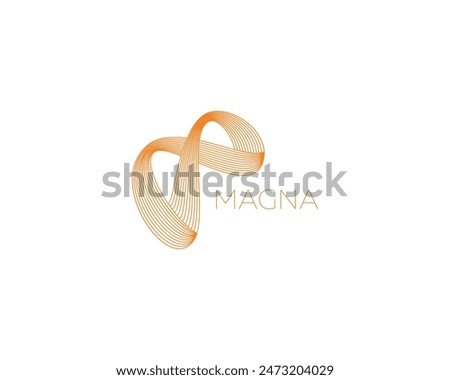Abstract logo. Creative wave mesh logotype. Unusual number 8 infinity sign.  illustration