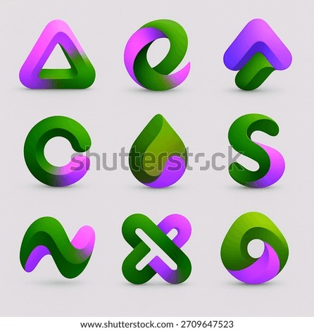 Abstract logo design 3d set