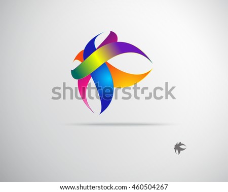 Abstract Logo Design Template. Creative Colorful Wavy Concept Icon