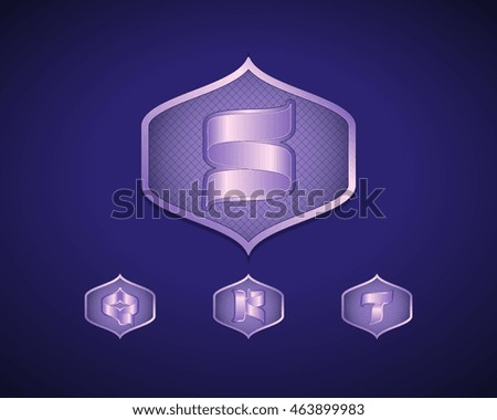 Abstract Logo Design Template. Creative Blue Concept Icons. Combination of Letters R, S, T and Q