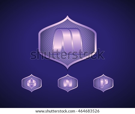 Abstract Logo Design Template. Creative Blue Concept Icons. Combination of Letters M, N, O and P
