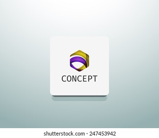 Abstract logo design, wave shape hexagon. Business concept - Powered by Shutterstock - Get 15% off with code: PIKWIZARD15