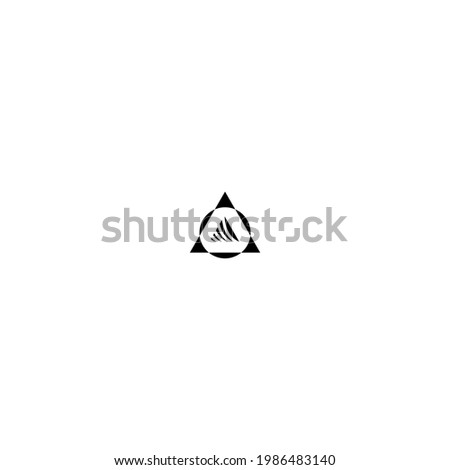 abstract logo with triangle and circle shape that makes the design unique, masculine, modern.
