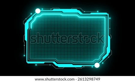 Abstract Loop futuristic background. sci fi technology HUD UI frame Blue glowing technology sci fi frame. GUI futuristic user interface screen elements. Sci-fi. futuristic screen system