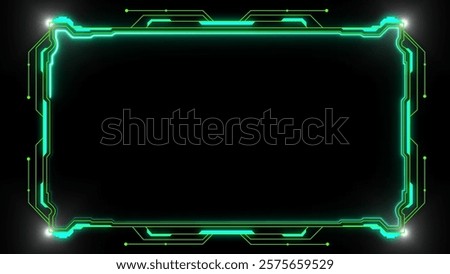 Abstract Loop neon futuristic background. sci fi technology HUD UI frame Blue glowing technology sci fi frame. GUI futuristic user interface screen elements. Sci-fi. futuristic screen system. 