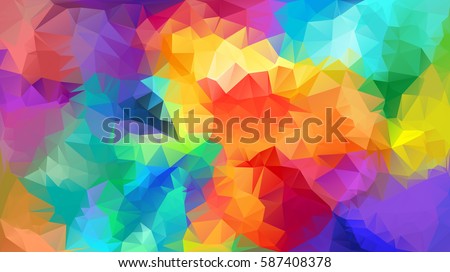 Abstract low poly background. Pattern of triangles. Polygonal design. Full-color all colors of the rainbow. All colors of the rainbow. Raster copy