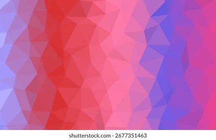 Abstract Low Poly Gradient Triangle Mosaic with a Spectrum of Colors Background.