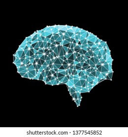 Abstract low polygon of human brain