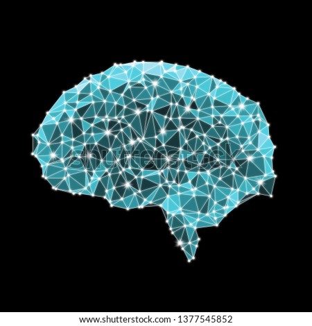 Abstract low polygon of human brain
