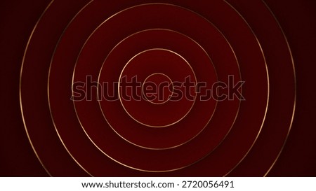 Abstract Luxury Dark Red Background with Golden Concentric Circles
