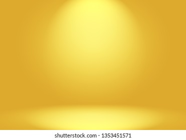 Abstract Luxury Gold Yellow Gradient Studio Wall, Well Use As Background,layout,banner And Product Presentation.