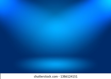 Abstract Luxury Gradient Blue Background. Smooth Dark Blue With Black Vignette Studio Banner.