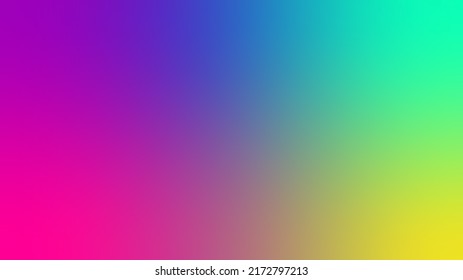 Abstract Magenta Purple Blue Turquoise Green Yellow Color Gradient Background