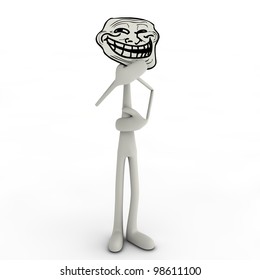 it is a abstract man with a trollface