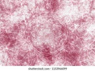 Abstract Mandala Graphic Design And Watercolor Digital Art Painting For Ancient Geometric Concept Background