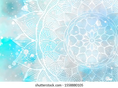Abstract Mandala Graphic Design Watercolor Digital Stock Illustration ...