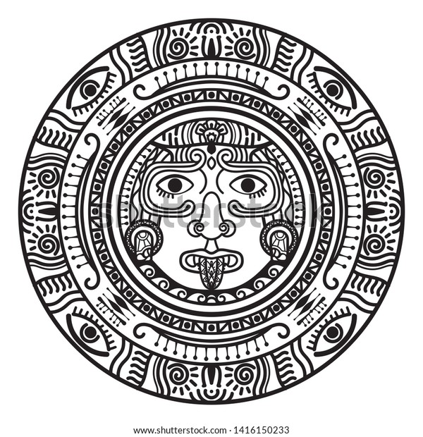 Abstract Mandala Inca Maya Civilizations Graphic Stock Illustration ...