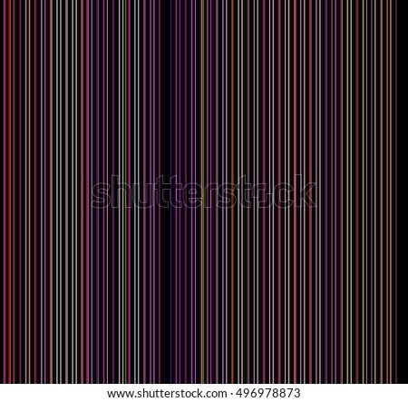 Abstract of many narrow stripes in parallel, with various colors alternating with black, for decoration and background