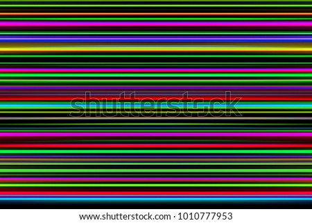 Abstract of many thin parallel stripes, most with neon color, for decoration or background