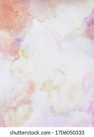 Abstract marble fluid art with purple yellow and pink paint on paper background