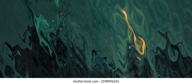 Abstract Marble Texture Background In Blue And Orange Color. Mixing Paint, Swirl Pattern