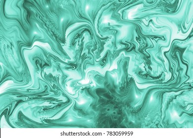 Abstract Marble Texture. Fantasy Fractal Background In Teal Colors. Digital Art. 3D Rendering.