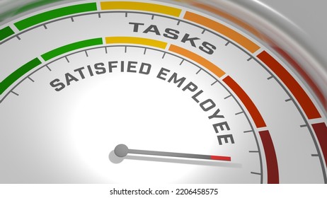 Abstract measuring device. Influence of tasks on employee satisfaction. Scales of cause and effect. 3D render. 3D Illustration