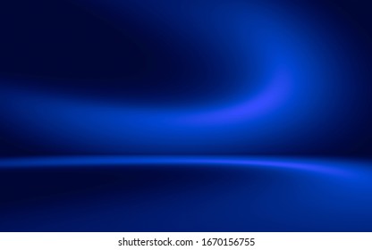 Abstract Metal Dark Blue Gradient Spotlight Room Texture Background. 
Studio Backdrop Wallpaper Light Room Wall Color Navy Deep Foil And Empty Space.   