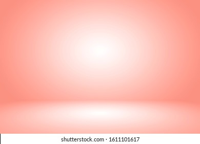 Abstract Metal Rose Gold Gradient Spotlight Room Texture Background. 
Studio Backdrop Wallpaper Light Room Wall Pink Champagne Foil And Empty Space.