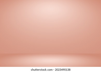 Abstract Metal Rose Gold Gradient Spotlight Room Texture Background. 
Studio Backdrop Wallpaper Light Room Wall Pink Champagne Foil And Empty Space.