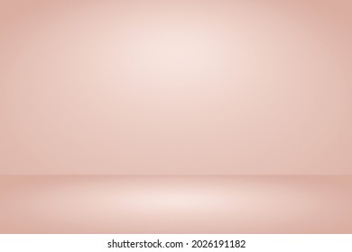 Abstract Metal Rose Gold Gradient Spotlight Room Texture Background. 
Studio Backdrop Wallpaper Light Room Wall Pink Champagne Foil And Empty Space.