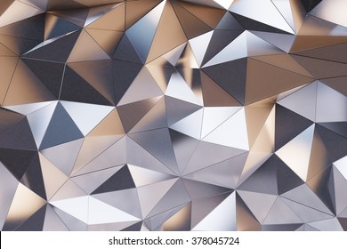 Abstract metal wall 3D Render