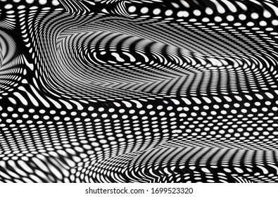 Abstract Metall Fluid Art Pattern Texture Effect Concept. Wavy Lines. Illustration