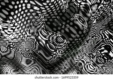 Abstract Metall Fluid Art Pattern Texture Effect Concept. Wavy Lines. Illustration