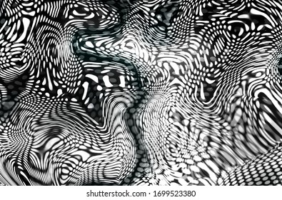 Abstract Metall Fluid Art Pattern Texture Effect Concept. Wavy Lines. Illustration