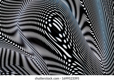 Abstract Metall Fluid Art Pattern Texture Effect Concept. Wavy Lines. Illustration