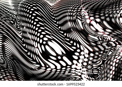 Abstract Metall Fluid Art Pattern Texture Effect Concept. Wavy Lines. Illustration