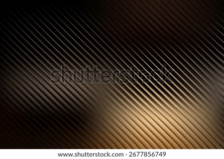 Abstract metallic background with diagonal lines and golden light