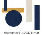 Abstract minimal wall art. 20th century artwork inspired from bauhaus and suprematism movement. Illustration for print, poster and art product.