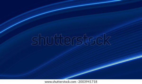 Abstract minimalist elegant white strokes on\
blue banner background. Futuristic generic graphic concept 3D\
illustration as product showcase or copy space advertisement\
technology presentation\
backdrop
