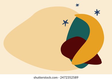 Abstract minimalist monn and star pattern background for design travel agency flyer, souvenir shop tag, t shirt print etc. - Powered by Shutterstock