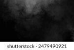 Abstract misty fog on isolated black background. Smoke stage studio. Texture overlays. The concept of aromatherapy.