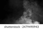 Abstract misty fog on isolated black background. Smoke stage studio. Texture overlays. The concept of aromatherapy.