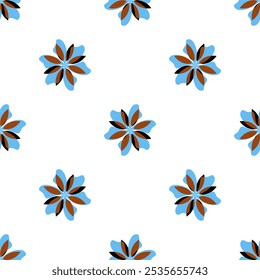 abstract mixed geometric pattern work suitable for fabric printing, pattern design, black and white with few colors, single pattern